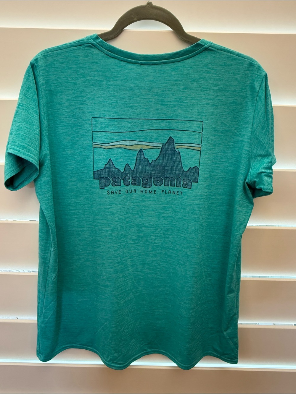 Patagonia Woman’s Capilene Teal Crew Neck Short Sleeve Tee